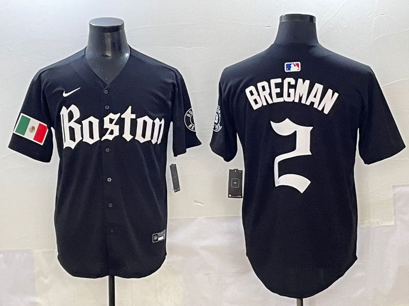 Men 2025 Boston Red Sox #2 Bregman Black Five generations Joint Name Nike MLB Jersey style 17->boston red sox->MLB Jersey